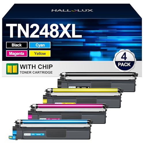 HALLOLUX Toner TN248XL TN248 Compatible for Brother TN-248XL TN248XL TN248CMYK TN248 for Brother HL-L3240CDW MFC-L3760CDW MFC-L3740CDWE DCP-L3560CDW MFC-L8390CDW DCP-L3520CDWE HL-L8240CDW (4-pack)