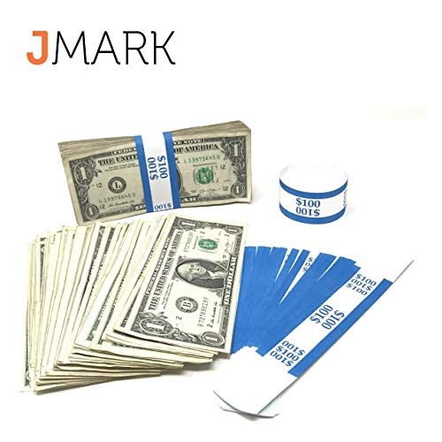 Money Bands Currency Sleeves Straps - Made in USA (Pack of 330 for $100) Self-Adhesive Money Wrappers for Bills Color Coded Wraps Meets ABA Standards, 7.5 x 1.25 inches - Counter Recyclable Kraft Pape - Thumbnail 5