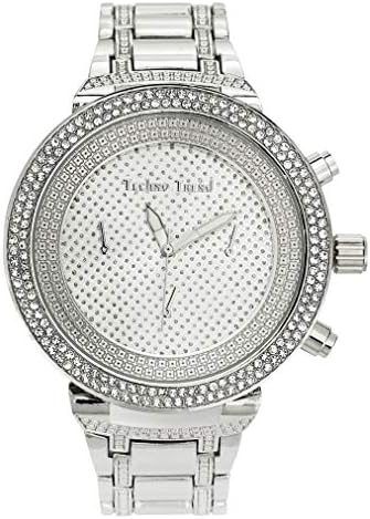 The Bling King Men's 9ct Gold Filled or Platinum Plated Iced Out Hip Hop Bling Watch