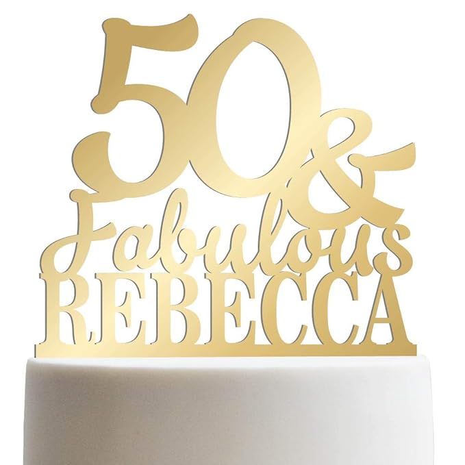 Custom Age Birthday Cake Topper 50th Birthday Cake Topper Personalized