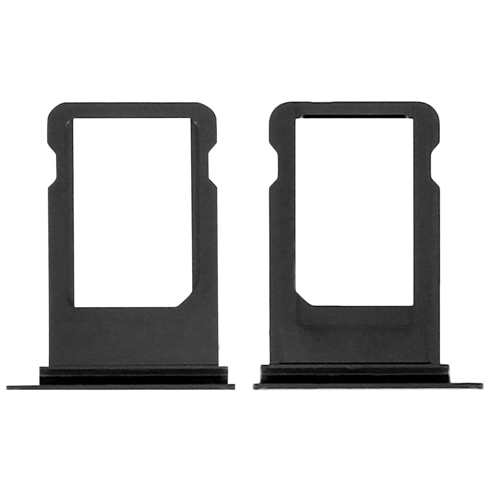 2x SIM Card Tray Holder Slot Replacement Compatible with iPhone 8 / SE 2020 / SE 2022 Black