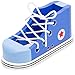 Imagination Generation Cool Kicks Blue Lacing Sneaker - Wooden Practice Lace Up Tie Shoe with One Loop Method Instructions