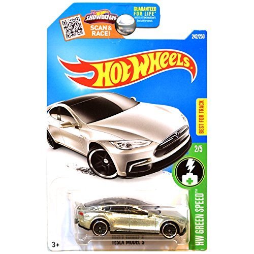 Hot Wheels, 2016 HW Green Speed, Tesla Model S Exclusive ZAMAC 242/250