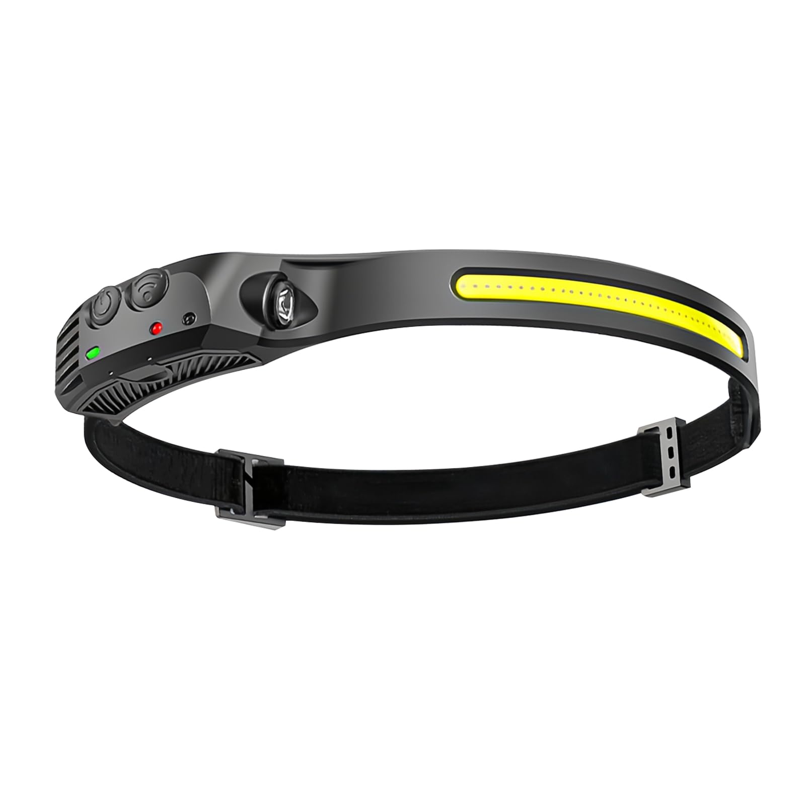 Rechargeable LED Head Torch with Motion Sensor, 230° Wide Beam COB Headlamp, 5 Light Modes, IPX4 Waterproof, Hands-Free Headlight for Running, Fishing, Camping, Hiking, Cycling, Work & Emergency