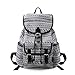 DGY Black Canvas Floral Printed Backpack 3 Pieces School Rucksack for Teen Girls (Geometric 1 Pc)