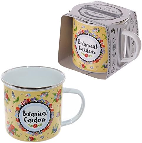 Enamel Mug - Floral Botanical Garden Design