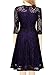 Miusol Women's Vintage Floral Lace Cocktail Evening Party Dress