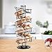 Flexzion Egg Skelter 360 Degree Rotatable Spiral Design Dispenser (Large) Chrome Plated Deluxe Modern Standing Storage Display Rack Organizer Holder for Countertop Kitchen, Black