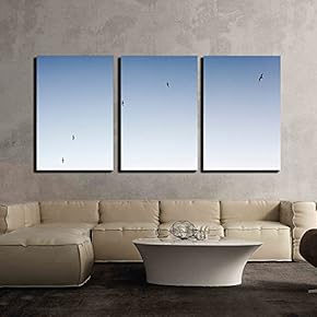 Birds Flying Under Blue Sky x3 Panels