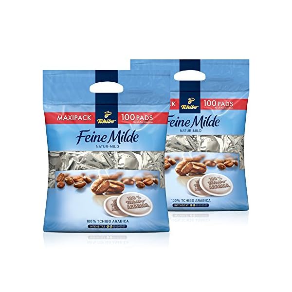 Tchibo Kaffeepads Vorratspack Maxipack, Feine Milde, 200 Stück – 2x 100 Pads (Kaffee, mild mit sanften Röstaromen…