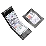 Men's RFID Blocking Leather Wallet - Front Pocket Bifold Wallet With Money Clip