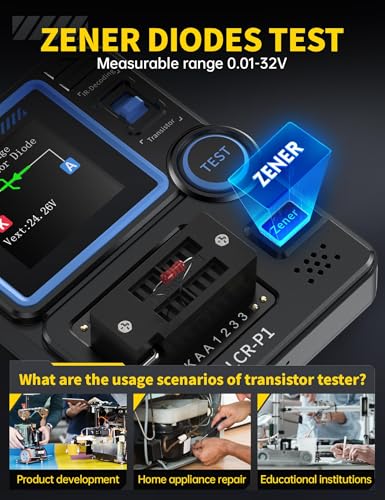 LBOYLOVE® LCR-P1 Transistor Tester, Mosfet Transistor Capacitor Tester for SMD Electronic Component, Diode, Triode, Zener Diode, Resistance, Inductance, Battery Test, LCR Meter MOS PNP NPN ESR Meter