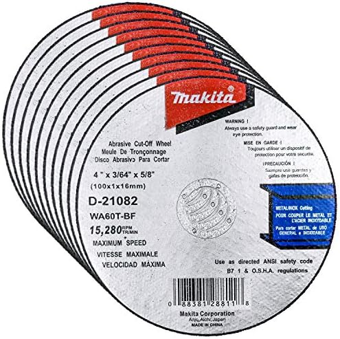 Makita 10 Pack - 4 Inch Cut Off Wheels 