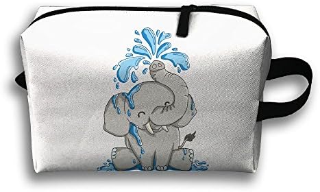 Kawaii Elephant Travel Bag Cosmetic Bags Brush Pouch Portable Makeup Bag Zipper Wallet Hangbag Pen Organizer Carry Case Wristlet Holder