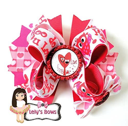 Amazon.com: Valentine's Hair Bow, Valentine's hairbow ...