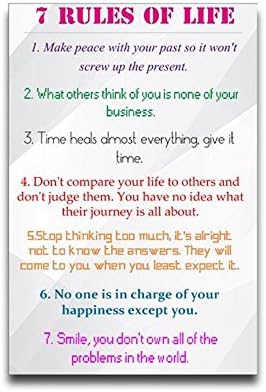 Colourful 7 rules of life Diy Quote Poster Size 20X30 Inch Decroate Home Bedroom Classroom Office