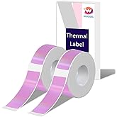 D30 Holographic Thermal Labels, D30 Label Maker Tape Refill, 12x40mm (0.47"x1.57") Adhesive D30 Label Tape for D30 /D30S Label Makers, 320 PCS/2Rolls, Holographic Purple