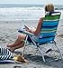 RIO Brands 15 Inch Portable Folding Lightweight Cushioned Beach/Backyard Chair with Durable Aluminum Frame, Blue/Green (4 Pack)