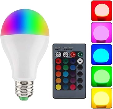 bombilla led rgb con control remoto