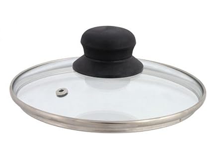 Glasdeckel mit Edelstahlring Ø 12, 14, 16,18, 20, 22, 24, 26, 28 cm (16 cm)
