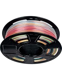 Filamento PLA 1.75mm Geeetch Impresora 3D 1.75mm Silk Rainbow Multicolor Filamento PLA para impresoras 3D y bolígrafos 3D, 1 kg por carrete