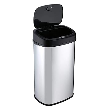 Hifeel Sensor Mülleimer 58L Automatik Müllbehälter Abfallbehälter Edelstahl Papierkorb mit Bewegungssensor und Deckel Silber