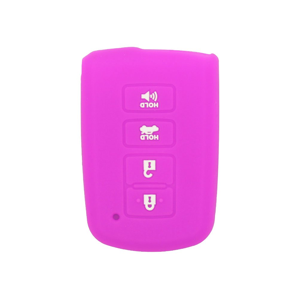 BROVACS Silicone Cover Protector Case Holder Skin Jacket Compatible with TOYOTA 4 Button Smart Remote Key Fob CV2419 Purple