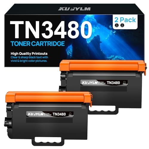 KUPYLM TN3480 TN 3480 Toner Compatible for Brother TN-3480 TN3480 TN3430 TN 3430 for Brother MFC-L5750DW MFC-L5700DN HL-L5100DN DCP-L5500DN HL-L6400DW HL-L5200DW HL-L5000D HL-L520 0dwt (2 black)
