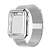 YC YANCH Compatible with Apple Watch Band 44mm with Case, Stainless Steel Mesh Loop Band with Apple Watch Screen Protector Compatible with iWatch Apple Watch Series 1/2/3/4 (44mm Silver)