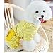Puppy Clothes,Haoricu Small Pet Stripes Pajamas Jumpsuits Coat Apparel Clothing (XS, Yellow)