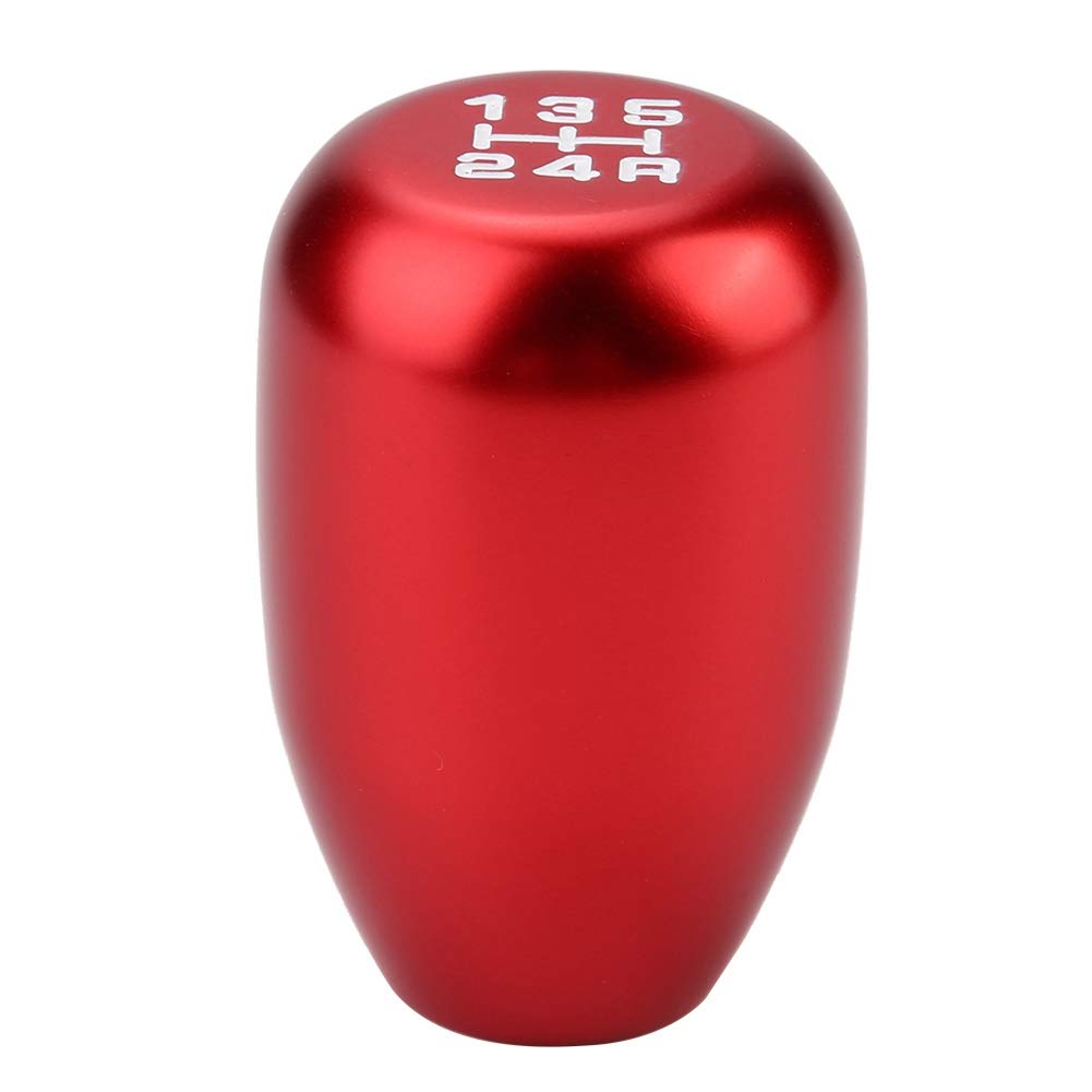 EVGATSAUTO Gear Shift Knob 5 Speed Manual Car Shifter Lever with 3 Adapters 8mm 10mm 12mm Replacement for Most Cars - Red