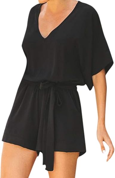 black short jumpsuit outfits