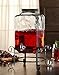 Style Setter Main Street 210263-GB 3 Gallon Glass Beverage Drink Dispenser with Galvanized Lid & Metal Stand, 11x18, Clear
