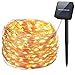 Solar String Lights, 100 LED Solar Fairy Lights 33 feet 8 Modes Copper Wire Lights Waterproof Outdoor String Lights for Garden Patio Gate Yard Party Wedding Indoor Bedroom Warm White - LiyanQ