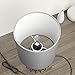 Table Lamp, Bedside Minimalist Fabric Desk Lamp, Aglaia Modern Silver Chrome Metal Basket Cage Style with a Silver Fabric Shade and 4W LED Bulb [Warm White]