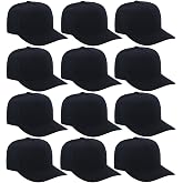 12 Pack Seamless Baseball Caps Wholesale Bulk - No Center Seam, DIY Friendly, Adjustable Breathable Lightweight for Men Women