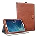 iPad Air 2 Case, Cambond Ultra Slim Light Weight Sleep Awake Smart Stand Case Cover with Card Slots and Stylus Holder, Protective Premium PU Leather Cover Case for Apple iPad Air 2 (iPad 6), Brown