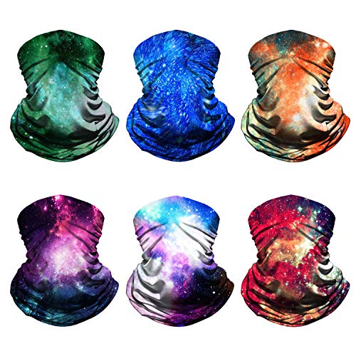 Doerix Neck Gaiter Face Mask Reusable, Cloth Face Masks Bandana Balaclava Cover Scarf Shield (1, Sky)