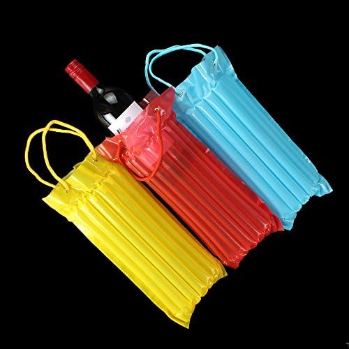 Bette Column Air Inflatable Travel 750ml Wine Bottle Bag, 10-Pack with Pump, Mixed Color