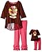 Dollie & Me Girls' Knit Hi-Low Turkey Screen Printed Tunic with Knit Polka Dot Ruffle Legging