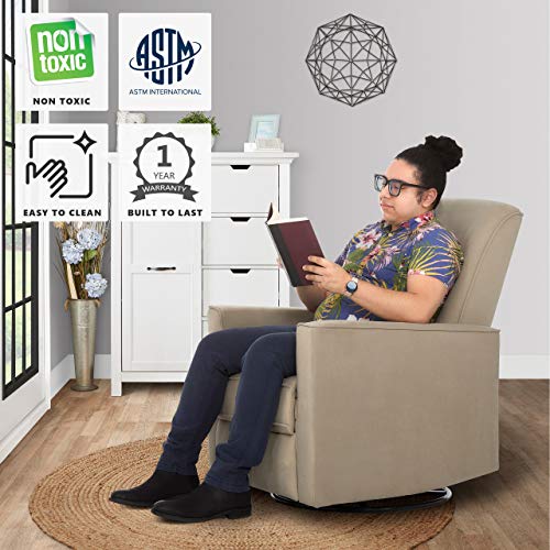 Evolur Raleigh Upholstered Plush Seating Glider Swivel, Rocker, Recliner, Glider for Nursery in