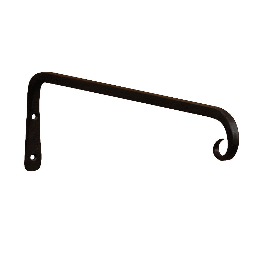 ACHLA DESIGNS Straight Downcurled Wall Bracket Hook, 12-inch (TSH-12) Black
