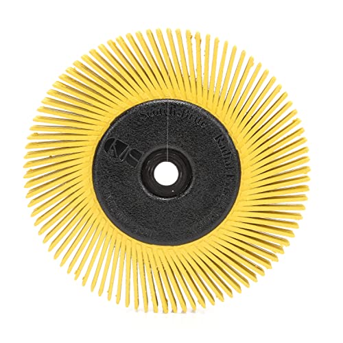 Scotch-Brite(TM) Radial Bristle Brush, Cubitron/Aluminum Oxide, 6000 rpm, 6 Diameter x 1/2 Width, 80 Grit (Pack of 1)