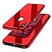 KADES Compatible for iPhone X Case Protective Tempered Glass Case with Premium Shockproof and Anti-Scratch Phone Case Compatible for Apple iPhone X - Red