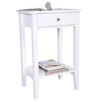 Amazon Com Night Stand End Table Wooden Bedside Table With Drawer
