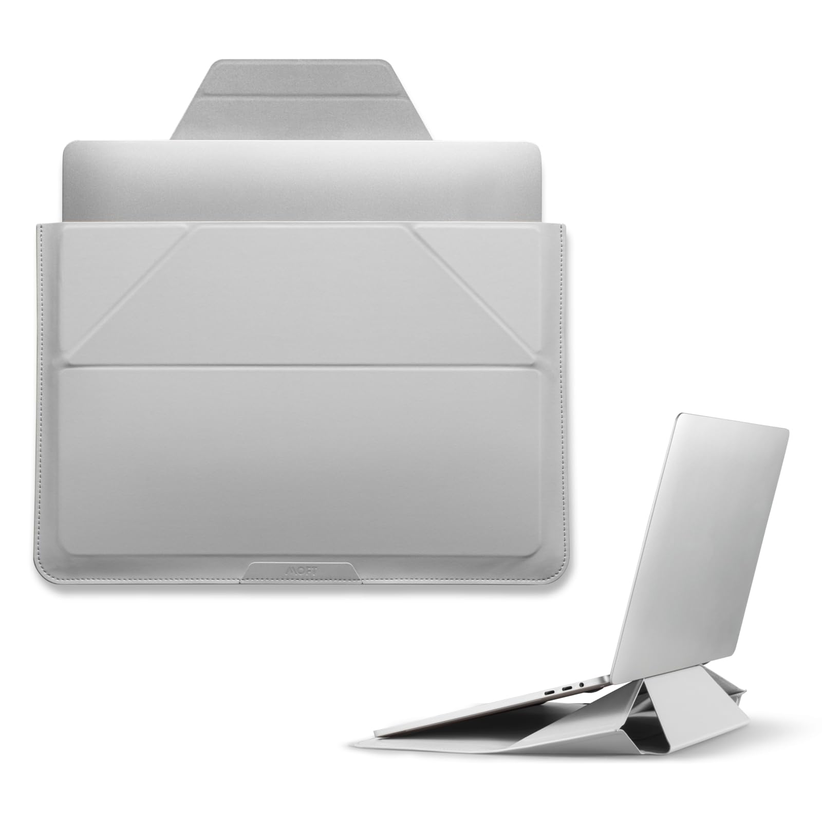 MOFT Laptop Carry Sleeve, 2-in-1 Laptop Bag & Stand for 16"MacBook Air/Pro & Dell/HP/Lenovo/Asus, Stylish Slim Computer Sleeve Bag with Expandable Storage for Computer Accessories, Misty Cove