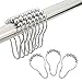 Amazer Shower Curtain Hooks, Decorative Shower Curtain Hooks Rust Proof Stainless Steel Shower Curtain Hooks, Shower Hooks for Shower Curtain Bathroom 12PCS, Polished Chrome