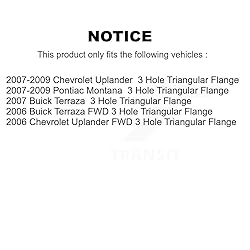 Rear Wheel Bearing and Hub Assembly Pair for