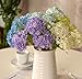 FatColo(R) Lovely Mini Hydrangea Artificial Fake Plastic Silk Flower for Bouquet, Home Decorative, Weddings, Wreaths, DIY Crafts - Set of 12 Blue