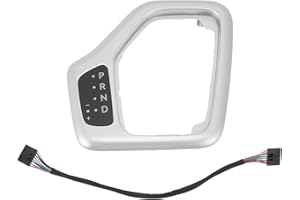 HOPESPANNER No.601-402 Transmission Shifter Bezel with Wiring Harness for Jeep Cherokee 2.4L 3.2L 2014-2018 Silver Tone Inter